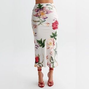 Meshki Satin Midi Skirt
